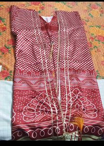 Red kaftani with White Polka Dots