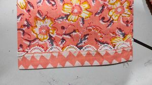 Peach Cotton Kurta Set 3XL