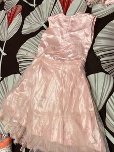 Sparkling Peach  frock  Set