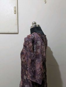 Sheer Floral Puff Sleeve Top