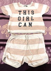 Cute Striped Top & Shorts Set