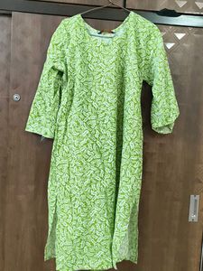 Vibrant Green Printed Kurta