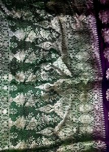 Elegant Green Banarasi Silk Dupatta.