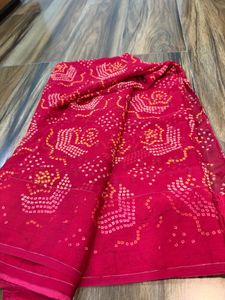 Vibrant Pink Bandhani Saree