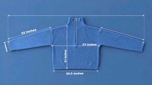 BLUE RIBBED HALF-ZIP MOCK NECK SWEATER