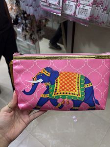 Boho Elephant Print Pouch Bag any1