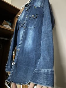 Stylish Denim Shirt with Embellishments