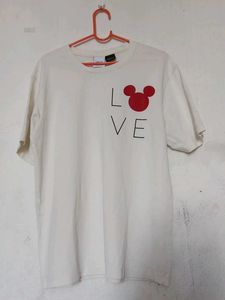 Zara Mickey Mouse "LOVE" Graphic T-Shirt