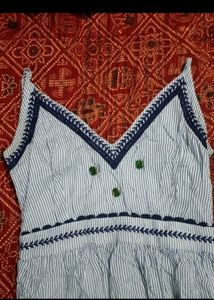 Blue Striped Maxi Dress