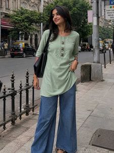 Pinterest Girl Sage Green Ethnic Kurti