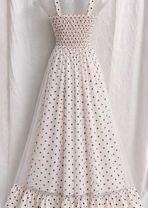Chic Polka Dot Mesh Maxi Dress