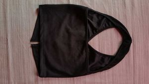 Black Halter Neck Crop Top