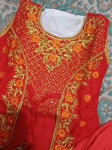 Beautiful Red Embroidered Set