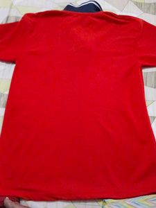 Red Polo T-Shirt with Emblem