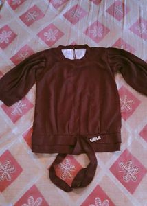 Girls Maroon,levender,brown Full Sleeve Top