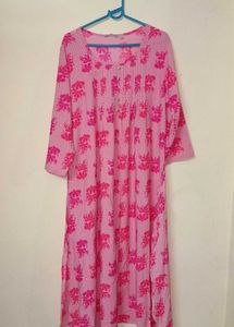 Pink Floral Print Kurta