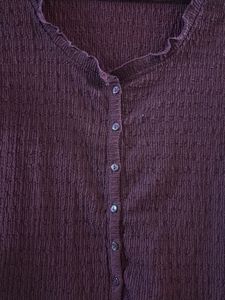 Chic Plum Textured Button-Up Top