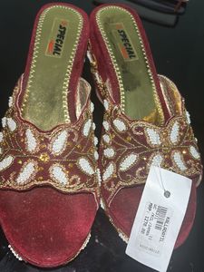 Embellished Wedge Sandals
