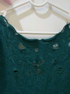 Emerald Green Puff Sleeve Dress