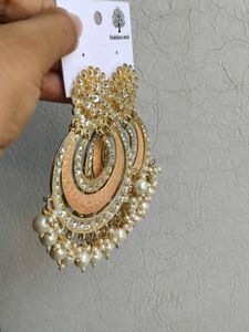 Designer Pearl & Kundan Jhumkas