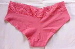 Pink Lace Trim Panties