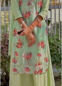 Mint Green Floral Kurta Set  🥰🥰