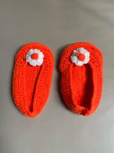 Handmade Crochet Flower Slippers