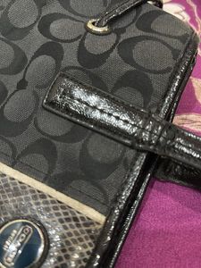 Coach Black Signature Stripe Handbag