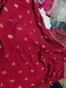 Beautiful Red Kurta with Golden Print