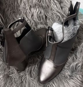 Metallic Ankle Strap Heels