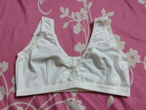 Comfortable White Cotton Bra
