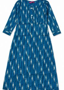 Blue Ikat Print Cotton Kurta