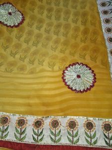 Half Pettern Saree With Blouse