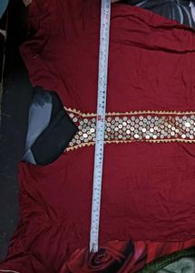 Maroon Kurta 🅰️Set with Sequins