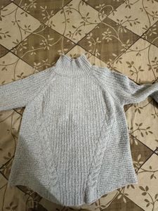 Cozy Gray Knit Turtleneck Sweater
