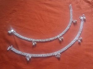 Silver Anklets with Bells