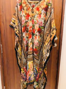 Bohemian Floral Print Kaftan Gown
