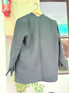 Stylish Black Star Embellished Jacket