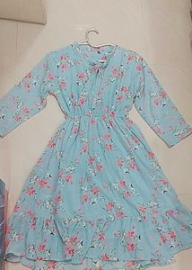 Floral Print A-Line Midi Dress.  size XL