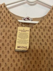 Boho Print Short Sleeve Kurta Top
