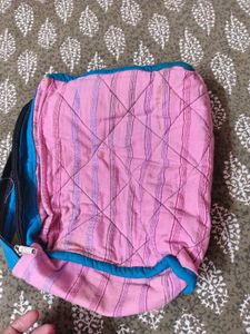 Quilted Pink Stripe Pouch