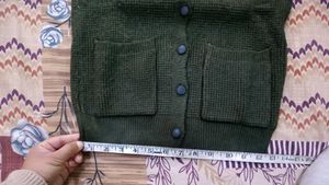Olive Green Cardigan with embroidery on sleeves✨✨