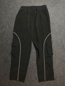 Black Cargo Pants with White Trim