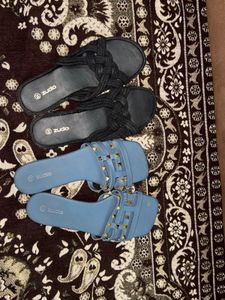 Zudio Flat Sandals - Black & Blue