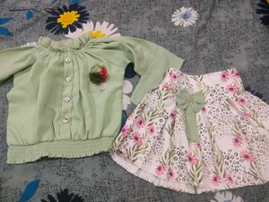 Girls' Top & Skirt Set