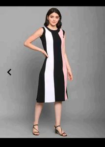 Colorblock Sleeveless Midi Dress