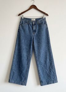 Wide Leg Blue Denim Jeans