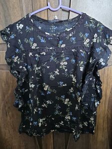 Blue casual cotton Top