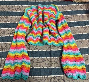 Crochet Top and Blue Jeans Set