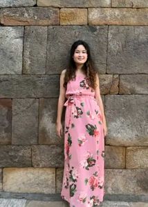 SASSAFRAS Dusty Pink Floral Maxi Dress
